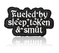 Fueled by Sleep Token and Smut Patch 3" Bookish Book Lover Embroidered Patches for Backpack, Hat, Jackets, Iron On Patch, Uniform DIY Embroidery PVC Patches Gift, Accessories for Him Her 3 Inches