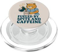 Fueled by Spite and Caffeine Angry Cat Design PopSockets PopGrip for MagSafe