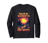Fueled by Sunsets and Side Quests Nature Gamer Long Sleeve T-Shirt