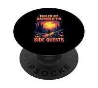 Fueled by Sunsets and Side Quests Nature Gamer PopSockets Adhesive PopGrip