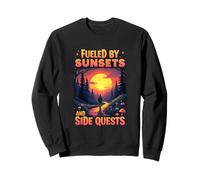 Fueled by Sunsets and Side Quests Nature Gamer Sweatshirt