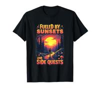 Fueled by Sunsets and Side Quests Nature Gamer T-Shirt