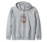 Fueled by Tea and Tiny Victories: Cozy Calm Life Zip Hoodie