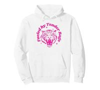 Fueled By Tender Rage Angry Tiger Pink Stars Pullover Hoodie