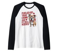 Fueled by True Crime and Pit Bull Kisses Funny Pittie Raglan Baseball Tee