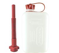 FuelFriend®-BIG CLEAR max. 2.0 liters - small petrol canister mini Reserve Canister with UN approval + flexible PREMIUM Outlet Pipe