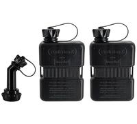 FuelFriend®-PLUS PURE BLACK - jerrycan 1.0 liter + 1 Outlet Pipe lockable - 2 items - perfect for motorcycles, cars and more