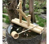 FUELIX Zen Garden Water Fountain Bamboo Water Feature Rocking Pump Water Landscape, Water Feature Outdoor, Pond Waterfall, Garden Water Features Outdoor, Japanese Garden Decoration