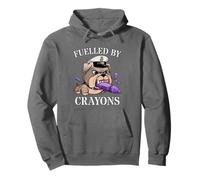 FUELLED BY CRAYONS Soldier Crew Military Dad Officer Bulldog Pullover Hoodie