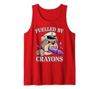 FUELLED by Crayons Soldier Crew Military Dad Officer Bulldog Tank Top