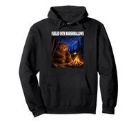 Fuelled with Marshmallows Camping Bear Campfire Marshmallow Pullover Hoodie