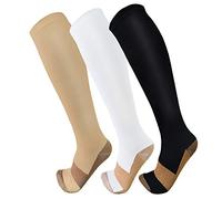 FuelMeFoot 3 Pack Copper Compression Socks - Compression Socks Women & Men Circulation - Best for Medical,Running,Athletic