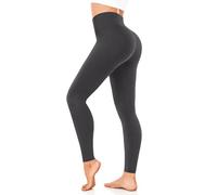 FuelMeFoot Women's High Waist Opaque Leggings with Abdominal Control Slim Fit Comfortable Soft Elastic Sports Leggings 1 Pack 05 Heather Charcoal S/M