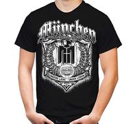 Für Immer München Men's T-Shirt | Sports Football City Fan, Black Print: White, XL