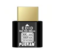 FUERAN 4K 60Hz USB-C Type-C Virtual Display Adapter DDC EDID Dummy Plug Headless Ghost Display Emulator 2K1080P@60Hz (NEW-4K-HDR(default1920X1080@60Hz) 1P)