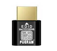 FUERAN 4K 60Hz USB-C Type-C Virtual Display Adapter DDC EDID Dummy Plug Headless Ghost Display Emulator 2K1080P@60Hz (NEW-4K-HDR(default1920X1080@60Hz) 1P)