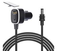 Fuerdich Starlink Mini Cable, 12-24V DC Power Cable Cigarette Lighter Adapter Real-Time Voltage Display, 18W USB 36W Type-C Connector, Waterproof Extension Cable Starlink Accessories (10ft/3m)