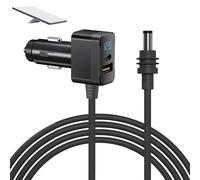 Fuerdich Starlink Mini Car Adapter, 3-in-1 12V-24V Cigarette Lighter Power Cable with Digital Display, 36W High-Speed USB-C & USB-A Ports, Waterproof 3M/10FT Car Charging Cable for Trucks