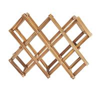 Fuerdich Wine Rack, Wooden Wine Bottle Holder Foldable 10 Bottles Capacity Wine Holder Display Shelf for Home Kitchen Bar Cabinets
