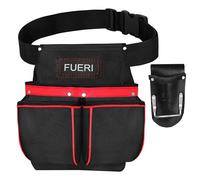 FUERI Cordura 11 Pocket Single Side Tool Belt for Carpenters Heavy Duty Adjustable Tool Pouch Bag for Framers with Non-Padded Detachable Work Belt and a Free Hammer Holder.