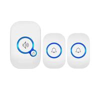 Fuers Wireless Doorbell Waterproof Door Chime Kit Welcome Home Bell Intelligent 32 Songs Melodies Sound And LED(WHITE)