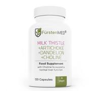 FürstenMED - Milk Thistle with Artichoke Extract, Dandelion Root & Choline - Vegan Normal Liver Health Supplement - 120 Non-GMO Capsules