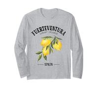 Fuerteventura Canary Islands Lemon Spanish Fruit Art Spain Long Sleeve T-Shirt