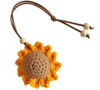 Fuerxy Sunflower Bag Charm, Handmade Weaving Flower Charms for Tote Bags Purse Handbags Bag Accessories Car Charms