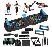 Fueti Home Gym Equipment, with Automatic Count Push Up Board, 30 in 1 Home Workout Set with Foldable Push Up Bar, Resistance Band, Jump Rope, Drawstring Bag, Back, Abdominal Workout