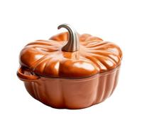 fUfIzU Enameled Cast Iron Casserole Pot Creative Pumpkin Shape Dutch Oven Roasting Cooker with Lid, Non Stick Saucepan Deep Soup Pot Induction Hobs And Oven Safe
