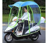 fUfIzU Fully Enclosed Motor Scooter Motorcycle Umbrella Mobility Sun Shade & Rain Cover Waterproof,Motorcycle Rain Cover, Waterproof Fold-Away Universal Mobility Scooter Canopy,Blue,B