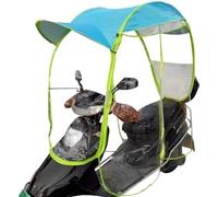 fUfIzU Fully Enclosed Motor Scooter Motorcycle Umbrella Mobility Sun Shade & Rain Cover Waterproof, Universal,Blue,B