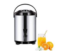 fUfIzU Hot Water Dispenser with Faucet,Stainless Steel Catering Urn, Thermostat Water Boiler 6L/8L/10L/12L, Commercial Coffee Urn Insulated Barrel, Insulated for 10-12 Hour,Black,12L