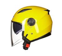 fUfIzU Motorbike Open Face Helmet, Electric Motorcycle Adult Helmets, Moped Scooter Half Helmet, ECE/DOT Certified, Retro Sun Visor, Yellow, XL
