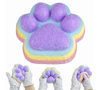 Fufu Big Cat Paw Squishy Toy 5 Inch Sticky Cat Paw Print Squishies Large Pinch Family Tuba Squishy Tangcii Giant Rainbow Cat Paw Squeeze Toy for Adults Stress Relief