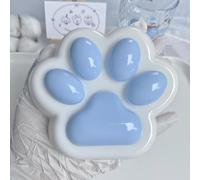 Fufu Big Cat Paw Squishy Toy 5 Inch Sticky Cat Paw Print Squishies Large Transparent Pinch Family Tuba Squishy Clear Jelly Blue Giant Squeeze Toy for Adults Stress Relief (Yuan---Blue)