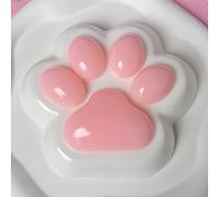 Fufu Big Cat Paw Squishy Toy 5 Inch Sticky Cat Paw Print Squishies Large Transparent Pinch Family Tuba Squishy Clear Jelly Blue Giant Squeeze Toy for Adults Stress Relief (Yuan---Pink)