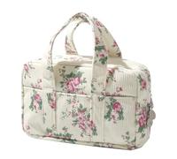 Fufumin Large Pencil Case Pouch Extra Big Pencil Bag, Wide Opening 5 Compartments Soft Corduroy Pencil Pouch Pen Bag Organizer Cute Aesthetic School Supplies for Girls Kids (A Pink Flower)