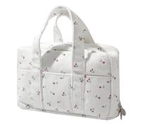 Fufumin Large Pencil Case Pouch Extra Big Pencil Bag, Wide Opening 5 Compartments Soft Corduroy Pencil Pouch Pen Bag Organizer Cute Aesthetic School Supplies for Girls Kids (A Cherry)