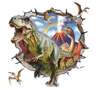 FUFUQUARE 3D Break Through Dinosuar Vinyl Wall Stickers