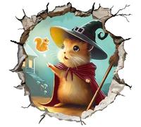 FUFUQUARE 3D Magic Mouse Hole Wall Sticker Whimsical Mice Wall Decals PVC Removable Peel and Stick for Skirting Board Corner Bedroom Nursery Living Room 15 * 15cm