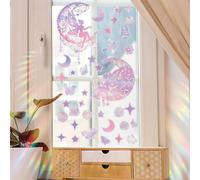 FUFUQUARE Anti Collision Window Clings, Angel Fairy Moon Rainbow Reflection Static Window Sticker Decals Reusable for Glass Home Bedroom Nursery Room