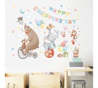 FUFUQUARE Cartoon Animals Wall Stickers Peel and Stick Wall Decal for Kids