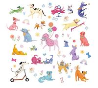 FUFUQUARE Colorful Dog Wall Sticker Cartoon Lovely Pets Puppy Wall Decals