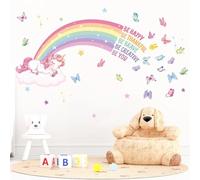 FUFUQUARE Colorful Rainbow Wall Sticker Unicorn Inspirational Quotes Decal