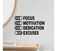 FUFUQUARE Inspirational Wall Stickers, Black Focus Motivational Quotes Wall Decals Viny Removable Positive Decoration for Gym Office School Classroom Bedroom