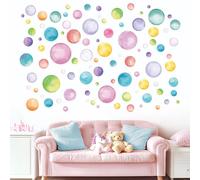FUFUQUARE Multicolor Polka Dots Wall Stickers Watercolor Colorful Round Circle Wall Decals PVC Peel and Stick DIY for Nursery Bedroom Living Room