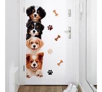 FUFUQUARE Pet Dog Wall Stickers Cute Puppy Bone Paw Print Wall Decals Peel and Stick Vinyl Art for Door Kids Bedroom Pet House Living Room Nursery Playroom