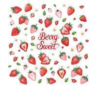 FUFUQUARE Vintage Strawberry Wall Sticker Red Fruit Berry Sweet Wall Decals