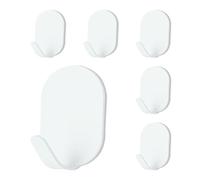 FUFUSING Self Adhesive Hooks, 6 Pack Stick on Hooks Heavy Duty, Sticky Hook Extra Strong No-Nails for Bathroom Kitchen Back of Door Wall Hanging Clothes Coat Robe Hat Towel